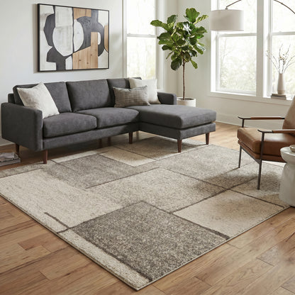 Rhodes Sketch Modern Living Room Contemporary Geometric Area Rugs - 3 Colours Available