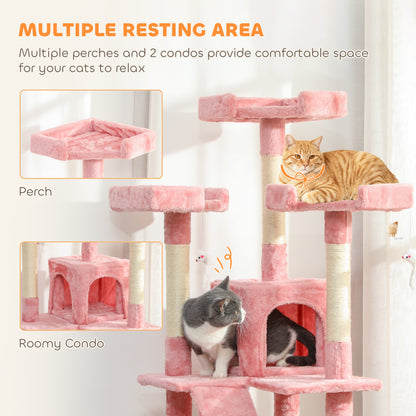 173cm Cat Tower Scratching Post Activity Centre for Indoor Pink