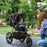 Three Wheeler Pushchair, Lightweight Foldable Running Baby Stroller with Fully Reclining, Adjustable Handlebar Backrest, Sun Canopy Black