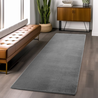 Snuggly Washable Plain Living Room Super Soft Anti Slip Area Rug - 9 Colours Available