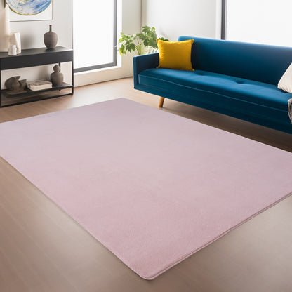 Snuggly Washable Plain Living Room Super Soft Anti Slip Area Rug - 9 Colours Available