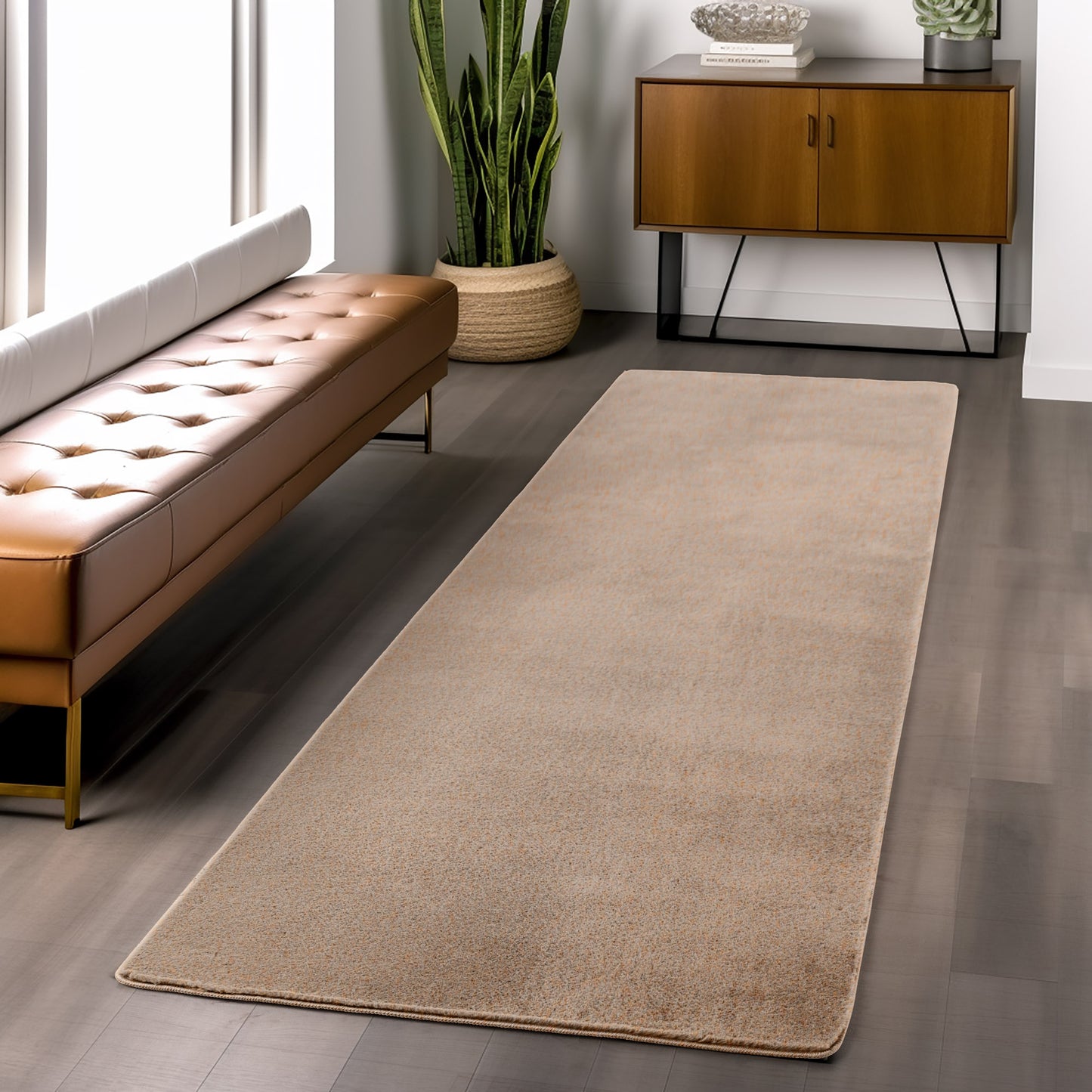 Snuggly Washable Plain Living Room Super Soft Anti Slip Area Rug - 9 Colours Available
