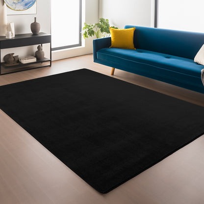 Snuggly Washable Plain Living Room Super Soft Anti Slip Area Rug - 9 Colours Available