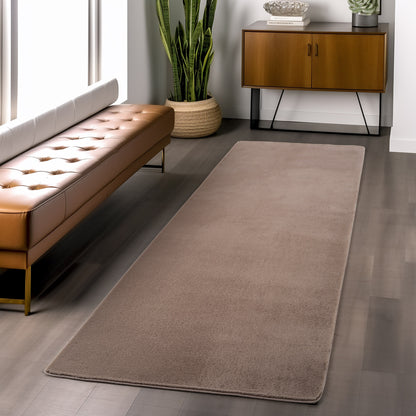 Snuggly Washable Plain Living Room Super Soft Anti Slip Area Rug - 9 Colours Available
