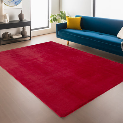 Snuggly Washable Plain Living Room Super Soft Anti Slip Area Rug - 9 Colours Available