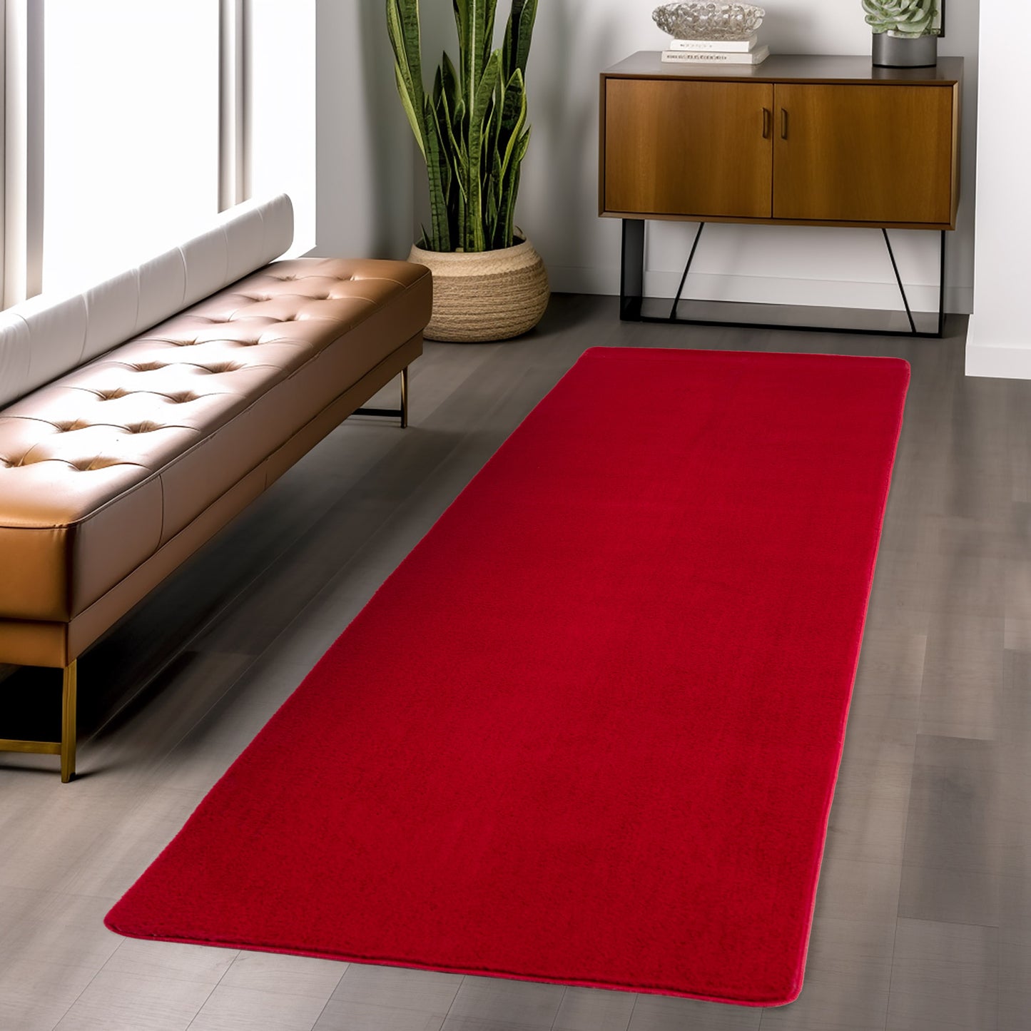 Snuggly Washable Plain Living Room Super Soft Anti Slip Area Rug - 9 Colours Available