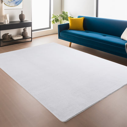 Snuggly Washable Plain Living Room Super Soft Anti Slip Area Rug - 9 Colours Available