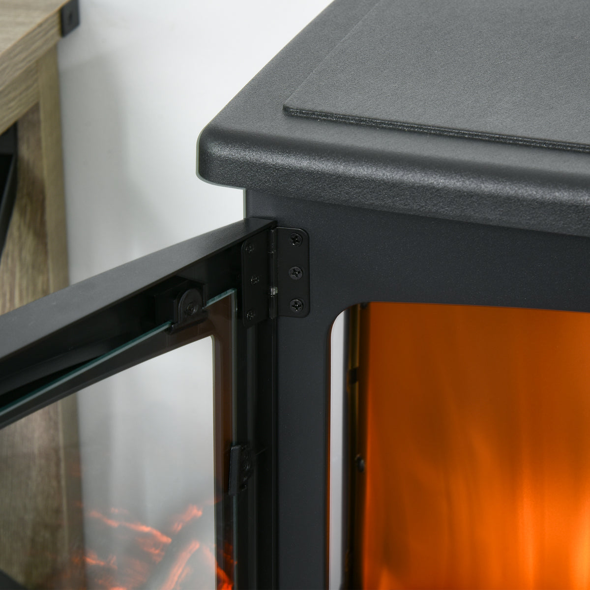 900W/1800W Freestanding Electric Fireplace w/ Adjustable Artificial Flame