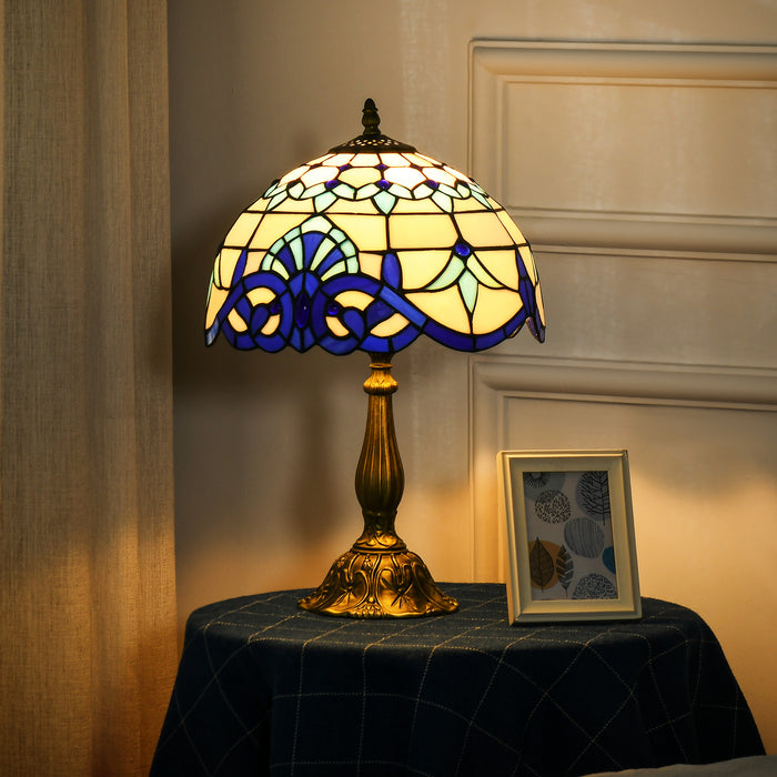 Stained Glass Table Lamp, for Bedroom Bedside, Bulb not Included