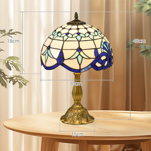 Stained Glass Table Lamp, for Bedroom Bedside, Bulb not Included