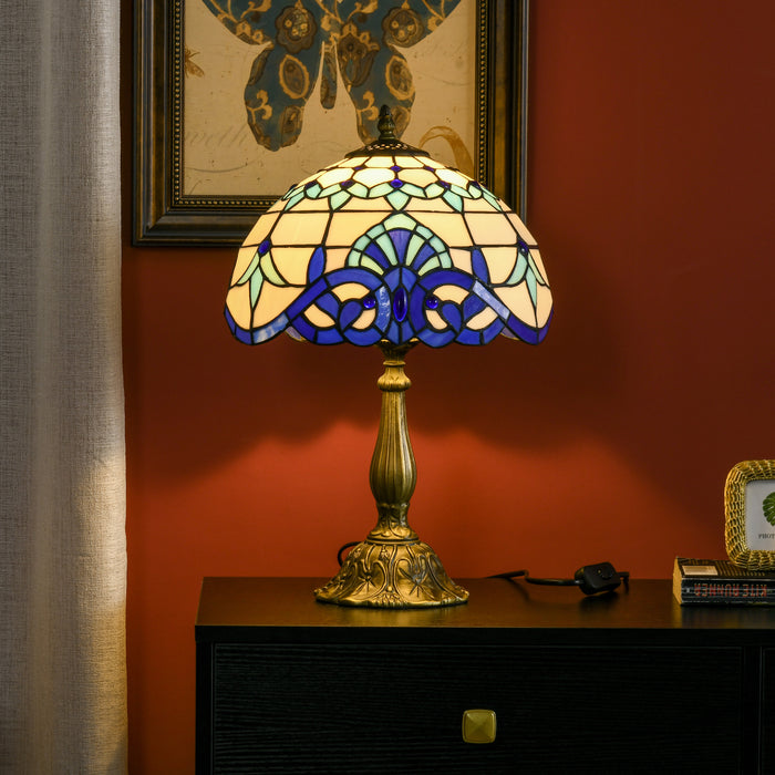 Stained Glass Table Lamp, for Bedroom Bedside, Bulb not Included