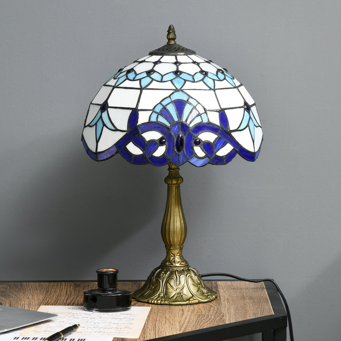 Stained Glass Table Lamp, for Bedroom Bedside, Bulb not Included