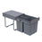 Kitchen Recycle Waste Bin Pull Out Soft Close Dustbin Recycling Cabinet Trash Can Grey (40L (1x20L+2x10L))