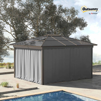 4 Pack Replacement Gazebo Curtains Privacy Panel for Most 3 x 3m Gazebo Canopy Pavillion Outdoor Shelter Sidewalls Accessories Light Grey