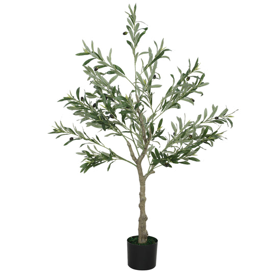 Indoor Artificial Plant, Faux Potted Silk Olive Tree, 120cm