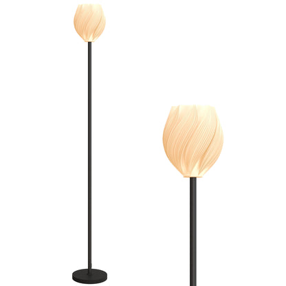 3D Printed Standing Lamp with Shade, E27 Holder without Bulb, White