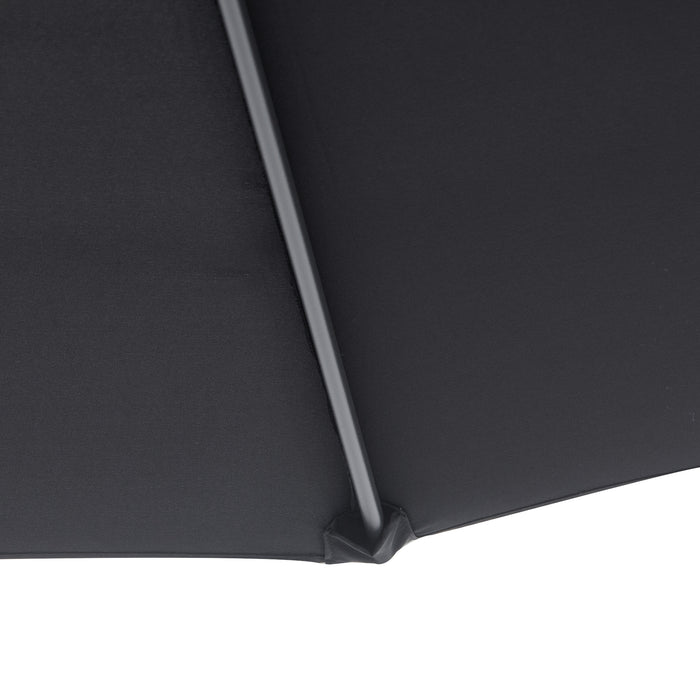 3(m) Garden Cantilever Parasol Patio Banana Hanging Umbrella Sun Shade with Crank & Tilt, 8 Ribs and Cross Base, Black