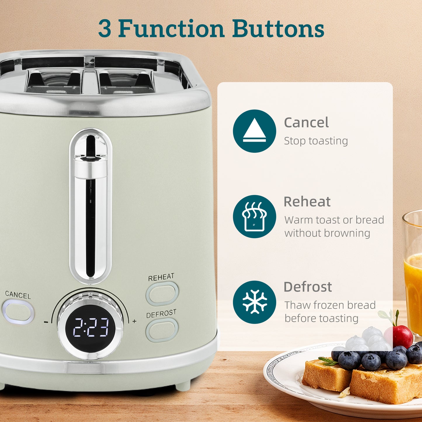 1.7L 3000W Kettle and 2 Slice Toaster with Keep Warm Memory Function