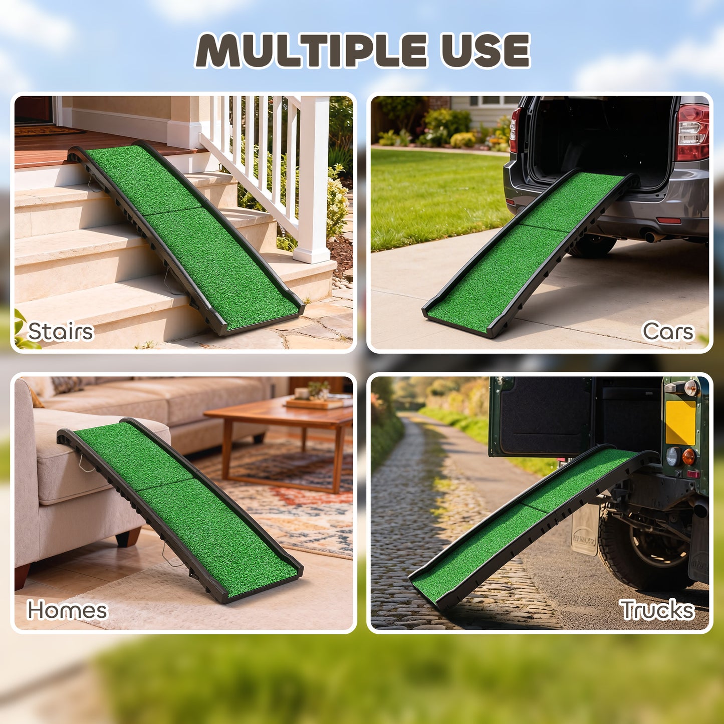 Dog Ramp for Car Foldable & Portable, Artificial Anti-slip Surface