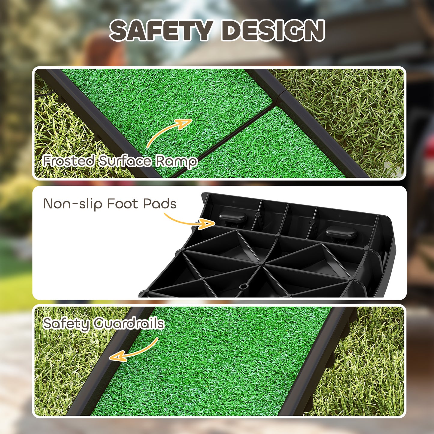 Dog Ramp for Car Foldable & Portable, Artificial Anti-slip Surface