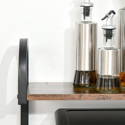 4-Tier Baker's Rack with Storage, Microwave Stand with 4 Hooks