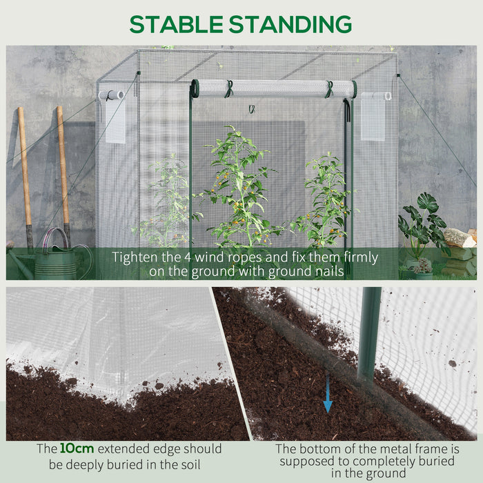 200x76x168cm Walk-in Garden Greenhouse Patio Lean to Hot House, Plants Flowers Herbs Tomato Grow w/ Steel Frame Door Window Balcony Patio