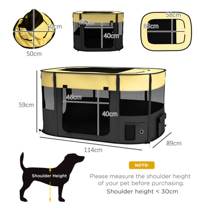 Portable Dog Pen for Puppies, Rabbits, Kittens, Guinea Pigs - Yellow