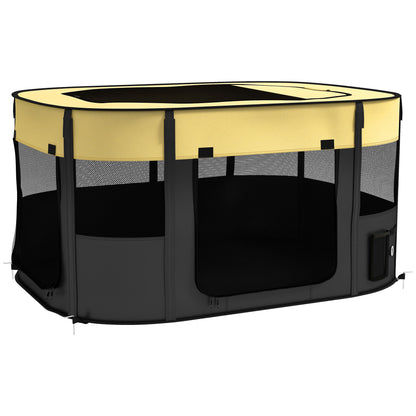 Portable Dog Pen for Puppies, Rabbits, Kittens, Guinea Pigs - Yellow