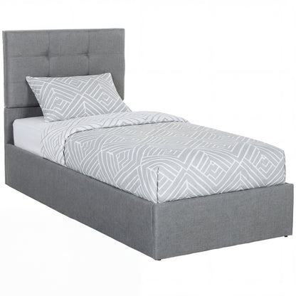 Upholstered Ottoman Bed, 3ft Single Storage Bed Frame, Grey