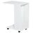 Mobile Sofa Side Table C-Shape End Table with Storage and Casters for Laptop Coffee Snack, White