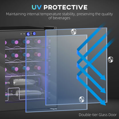 16 Bottle Wine Cooler with Adjustable Temperature Control, Black