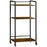 3-Tier Printer Stand, Utility Cart, Rolling Trolley with Adjustable Shelves with Lockable Wheels for Home Office, Rustic Brown