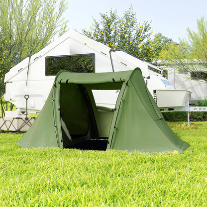 3 Man Camping Tent with 2 Bedrooms, 3000mm Waterproof, Green