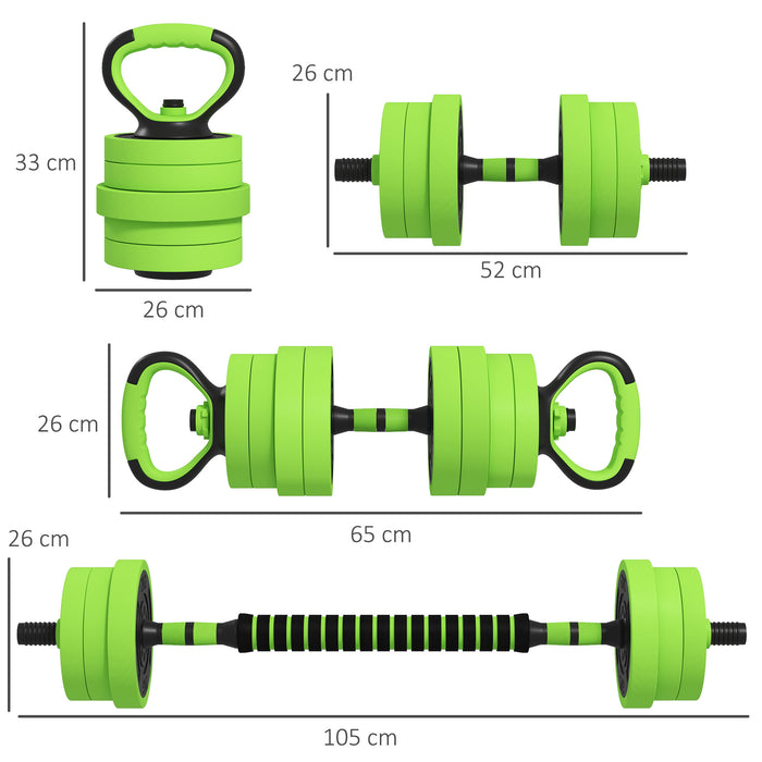 SPORTNOW Weight Dumbbells Set, Barbell, Kettlebell, Push Up Stand, 40kg