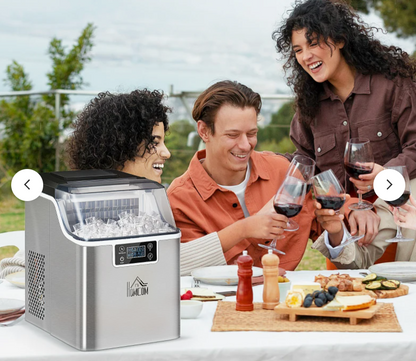 3.2L Compact Ice Machine, with LCD Screen and Accessories - Silver-Tone