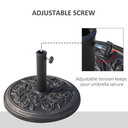 9kg Garden Parasol Base, Round Resin Sun Umbrella Base, Bronze
