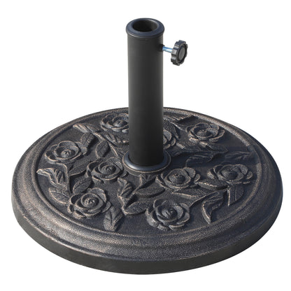 9kg Garden Parasol Base, Round Resin Sun Umbrella Base, Bronze