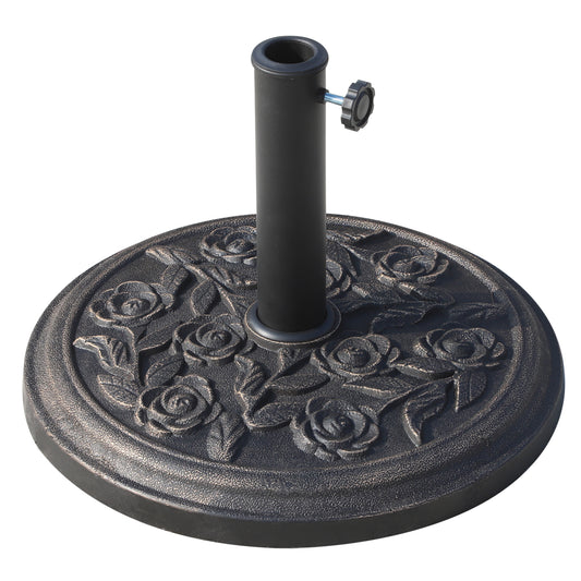 9kg Garden Parasol Base, Round Resin Sun Umbrella Base, Bronze
