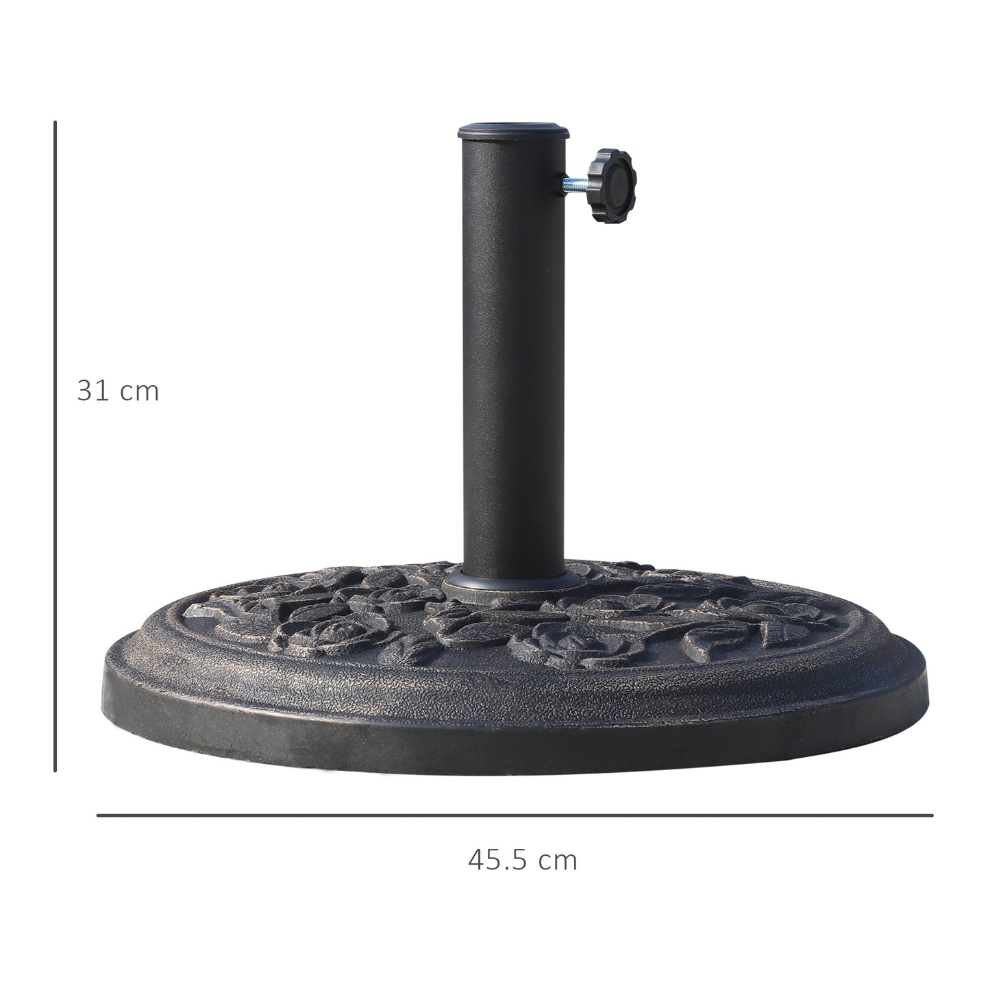 9kg Garden Parasol Base, Round Resin Sun Umbrella Base, Bronze