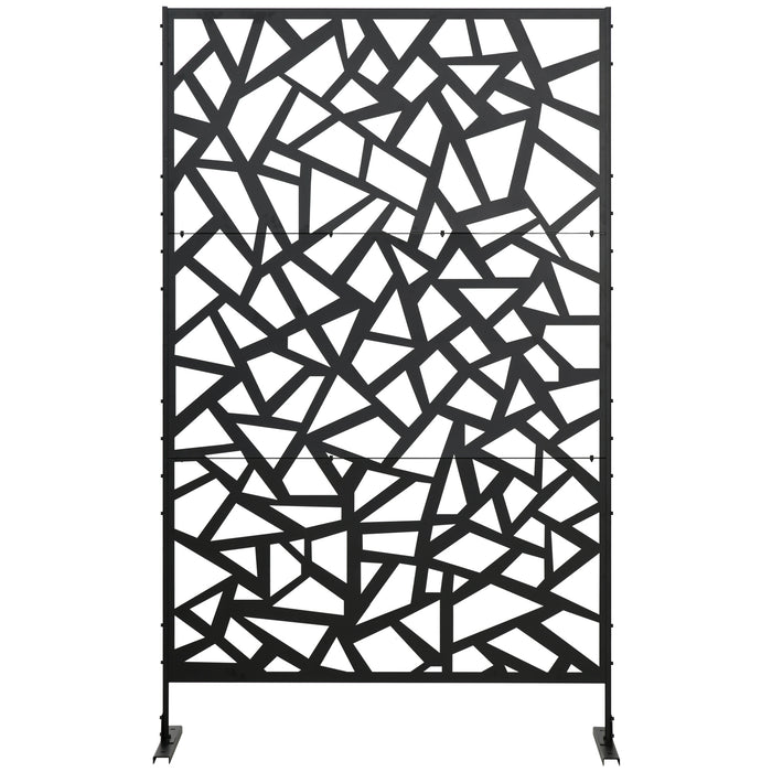 Freestanding Garden Partition Screen Metal Decorative Outdoor Divider with Expansion Screws for Garden Patio Deck