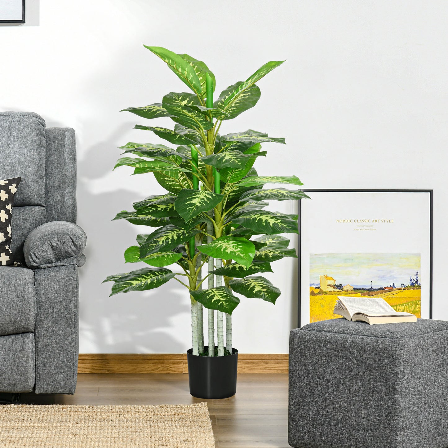 Artificial Evergreen Tree Fake Plant in Pot Indoor Outdoor Decor