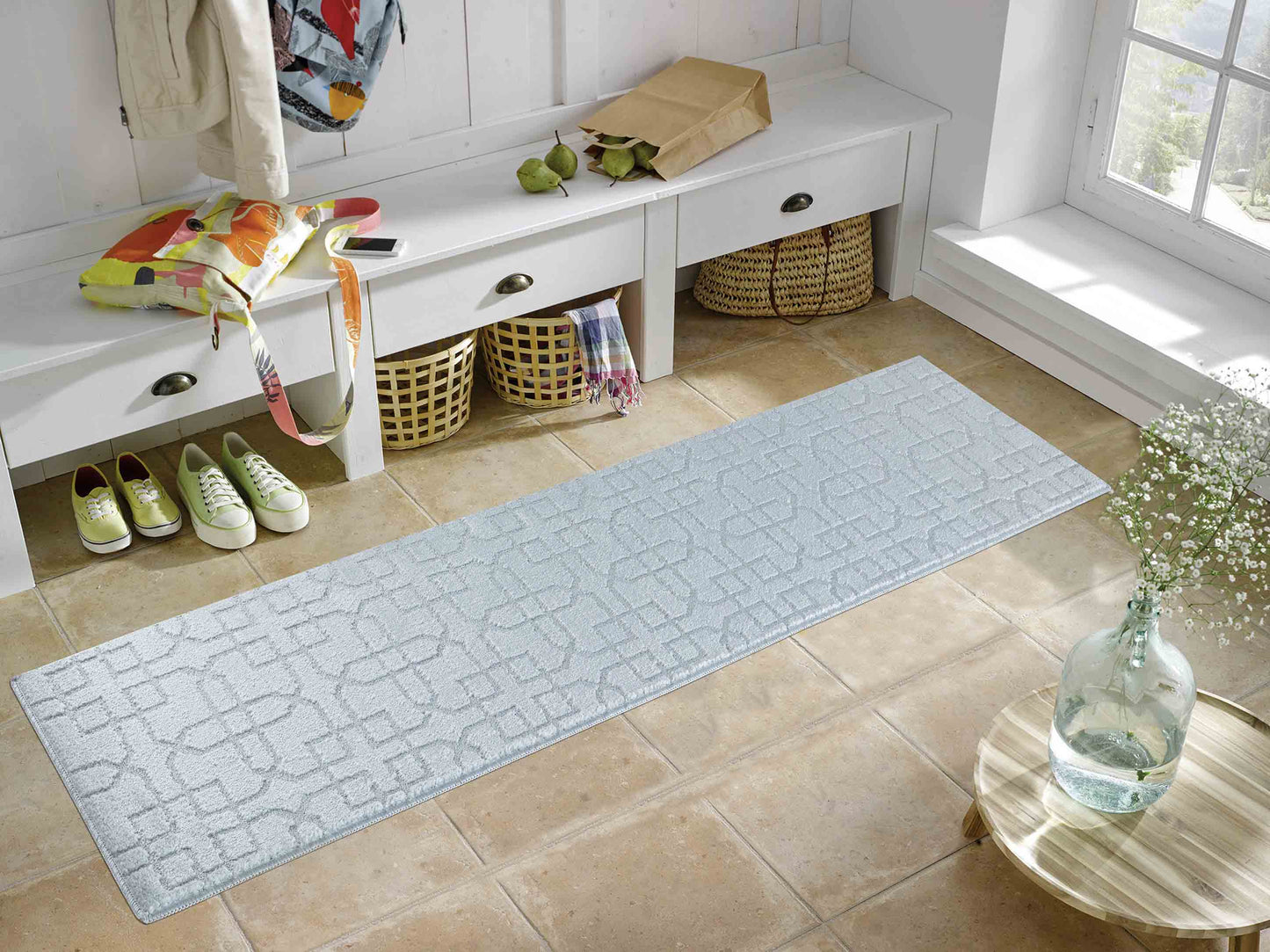 Ivy Anti-Slip Cubed Trellis Design Doormat – Machine Washable for Easy Care - 5 Colours Available