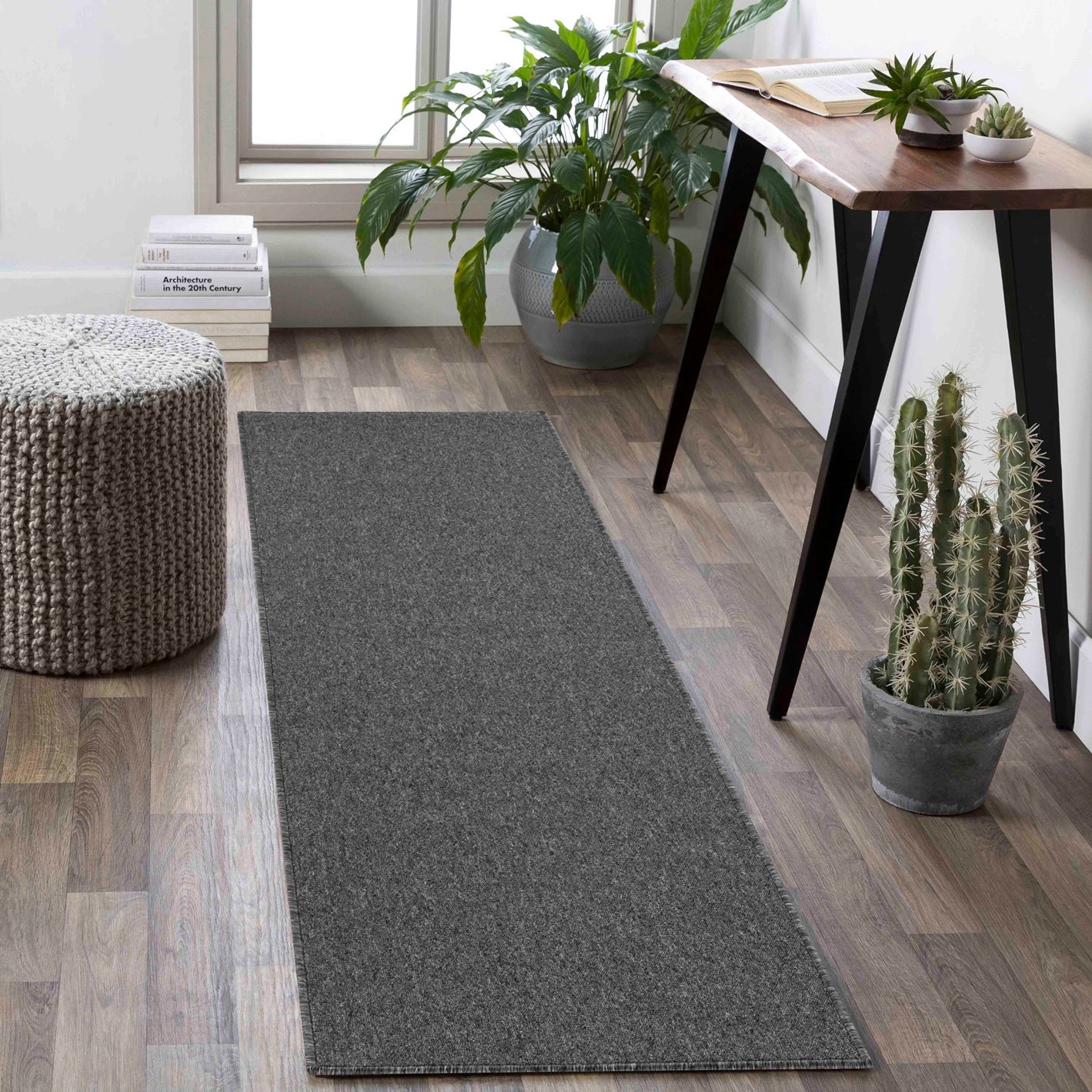 Simple Plain Low Pile Modern Tufted Area Rugs for Living Room with Felt Backing - 5 Colours Available