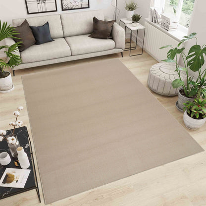 Simple Plain Low Pile Modern Tufted Area Rugs for Living Room with Felt Backing - 5 Colours Available