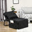 Folding Sleeper Chair Bed with Pillow and Side Pockets, Black