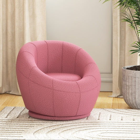 Warehouse Clearance -  Modern Accent Chair, Swivel Upholstered Armchair for Living Room, Bedroom, Home Office, Pink