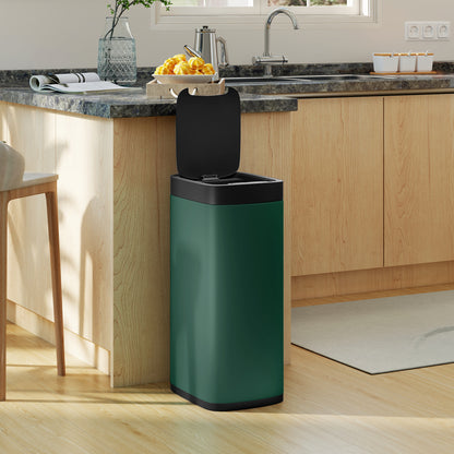 50L Sensor Bin, Touchless Kitchen Bin, Battery Operated, Dark Green