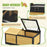 Wooden Tortoise House, Small Pet Reptile Shelter, with Hide Den and Run - Yellow