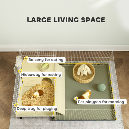 Wooden Dog Kennel, Dog House with Removable Floor, Yellow