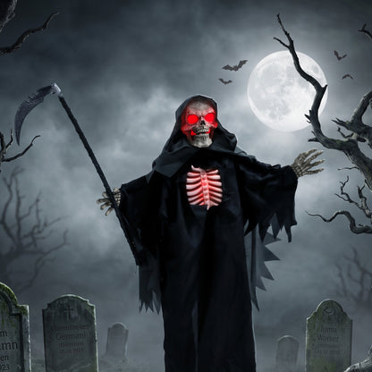 67"/170cm Life Size Animated Grim Reaper Halloween Decoration